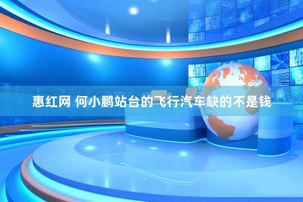 惠红网 何小鹏站台的飞行汽车缺的不是钱