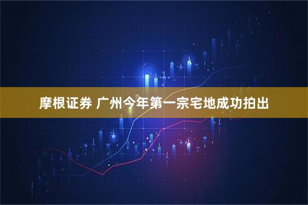 摩根证券 广州今年第一宗宅地成功拍出